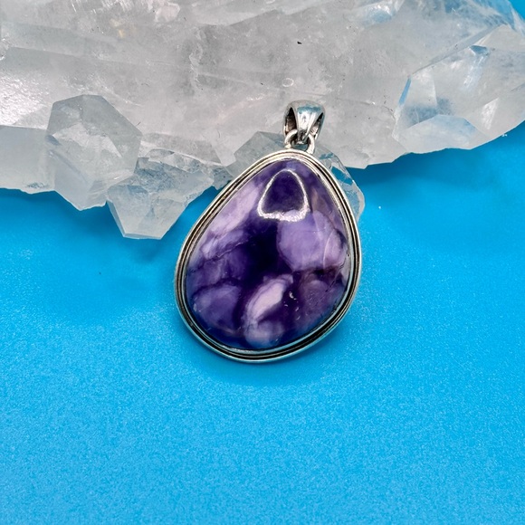 RARE Tiffany Stone Utah 925 Sliver Pendant Gemstone Rare Natural Stone - Picture 2 of 7